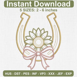 Western Cowboy Boots Floral Rope Hat Embroidery Design, Western Horseshoe Bow Machine Embroidery Pattern, DST PES Files for 4x4 Hoop