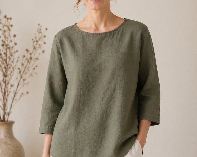 Pattern Relaxed Linen Tunic Sewing Pattern β Relaxed Fit Summer Blouse, Beginner ...