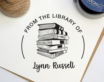 BOOK STAMP, Personalized Book Stamp, Self Inking Library Stamp, Custom LIBRARY Stamp,  From the Library of Stamp, Teacher Stamp