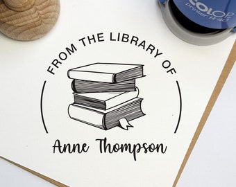 BOOK STAMP, Personalized Book Stamp, Self Inking Library Stamp, Custom LIBRARY Stamp,  From the Library of Stamp, Teacher Stamp