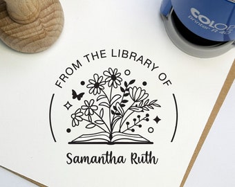 Personalized Book Stamp, From The Library Of, Book Embosser, Book Stamp, Library Embosser, Ex Libris Stamps, Book Lover Gift, Library Stamp