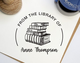 BOOK STAMP, Personalized Book Stamp, Self Inking Library Stamp, Custom LIBRARY Stamp,  From the Library of Stamp, Teacher Stamp