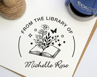 Personalized Book Stamp, From The Library Of, Book Embosser, Book Stamp, Library Embosser, Ex Libris Stamps, Book Lover Gift, Library Stamp