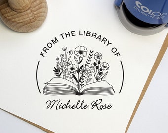 Personalized Book Stamp, From The Library Of, Book Embosser, Book Stamp, Library Embosser, Ex Libris Stamps, Book Lover Gift, Library Stamp