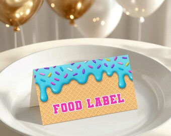 Baseball Drip Birthday Food Labels, Editable Tent Cards, Printable Baseball Food Labels, Birthday Table Cards, Baseball Drip Party Decor