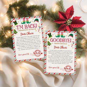 Editable Elf Arrival Letter, Elf Goodbye Letter, Elf is Back Letter, Christmas Elf Letter Elf Mail Editable Elf Letter Canva Set of 2