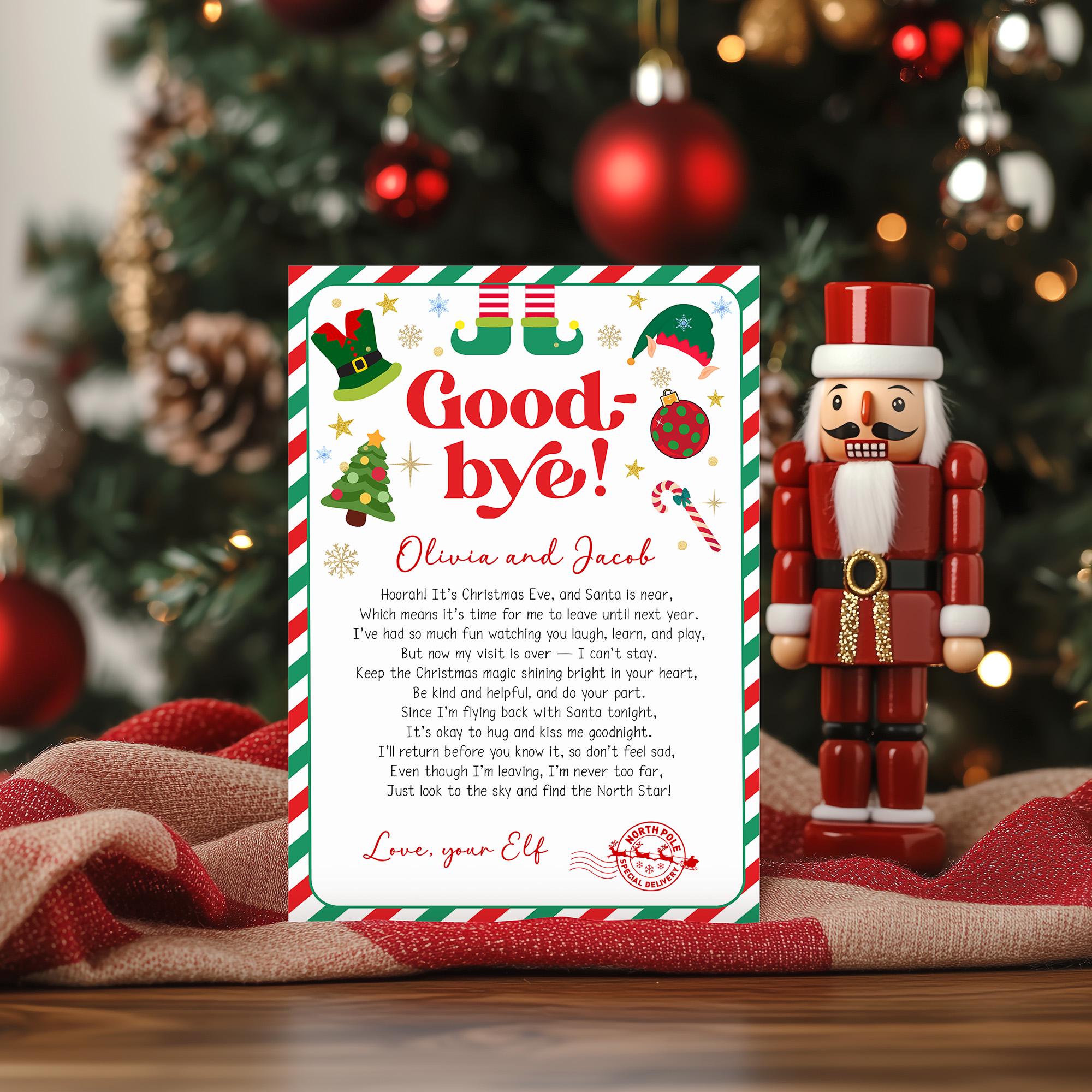 Editable Elf Goodbye Letter Elf Departure Letter Elf Farewell Letter ...