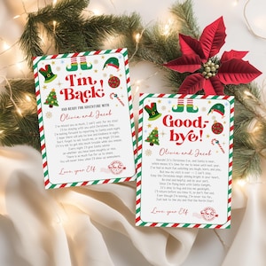 Editable Elf Arrival Letter, Elf Goodbye Letter, Elf is Back Letter, Christmas Elf Letter Elf Mail Editable Elf Letter Canva Set of 2