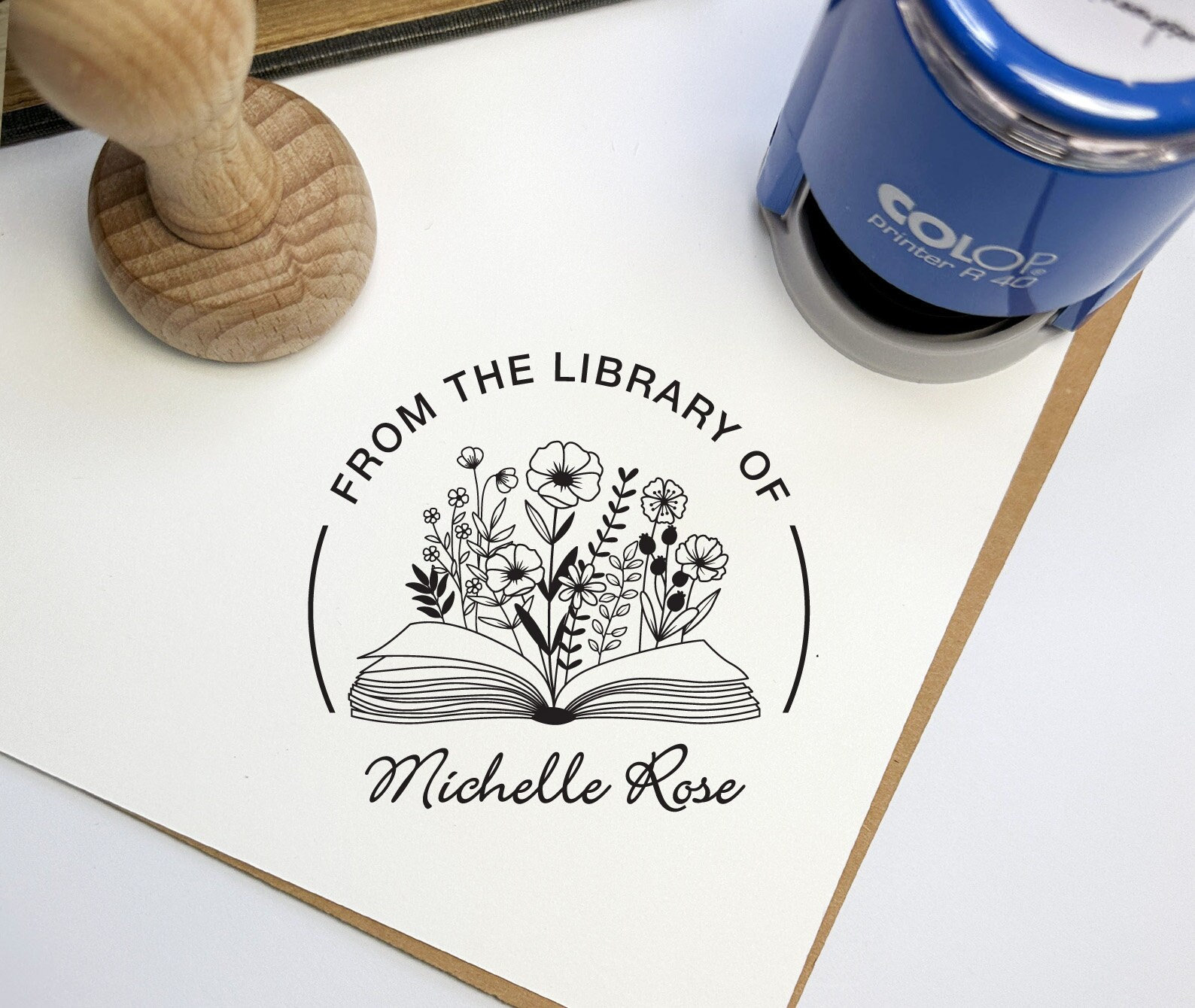 Personalized Book Stamp, From the Library Of, Book Embosser, Book Stamp,  Library Embosser, Ex Libris Stamps, Book Lover Gift, Library Stamp 