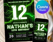 Editable Boy Birthday Invitation, Boy Invitation, 12th Birthday, Boy 12th invitation, 12th invitation, 12h Birthday 12th Birthday Invite