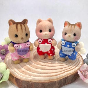 Sγlvaniαn fαmiliεs cαlicο crιttεrs cute overalls kinder size