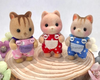 Sγlvaniαn fαmiliεs cαlicο crιttεrs cute overalls kinder size