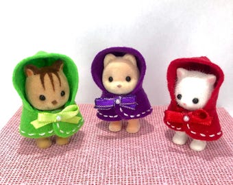 Sγlvaniαn fαmiliεs cαlicο crιttεrs hood cape kinder size costume