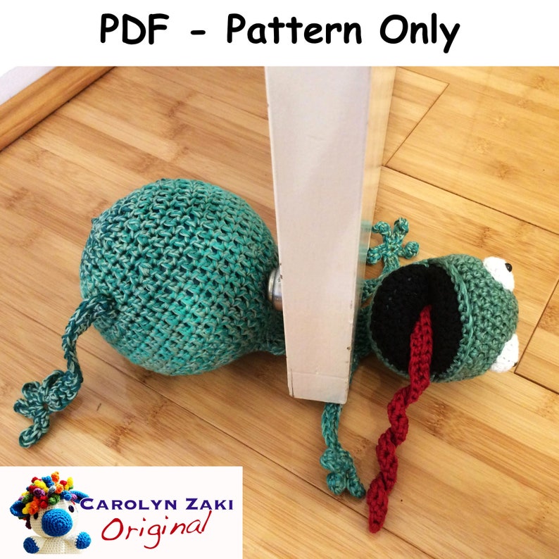 The Original Squashed Frog Door Stopper Amigurumi Instant download PDF crochet pattern, available in English only zdjęcie 2