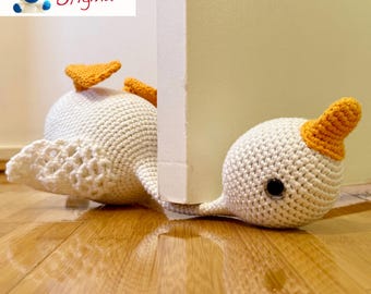 Stuck Duck Amigurumi Häkelanleitung PDF (Squashed Duck Türstopper)