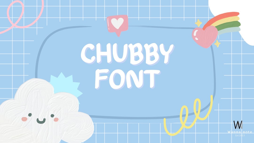 Chubby Font, Handwritten Font, Goodnotes Font, Planner Font, Digital ...