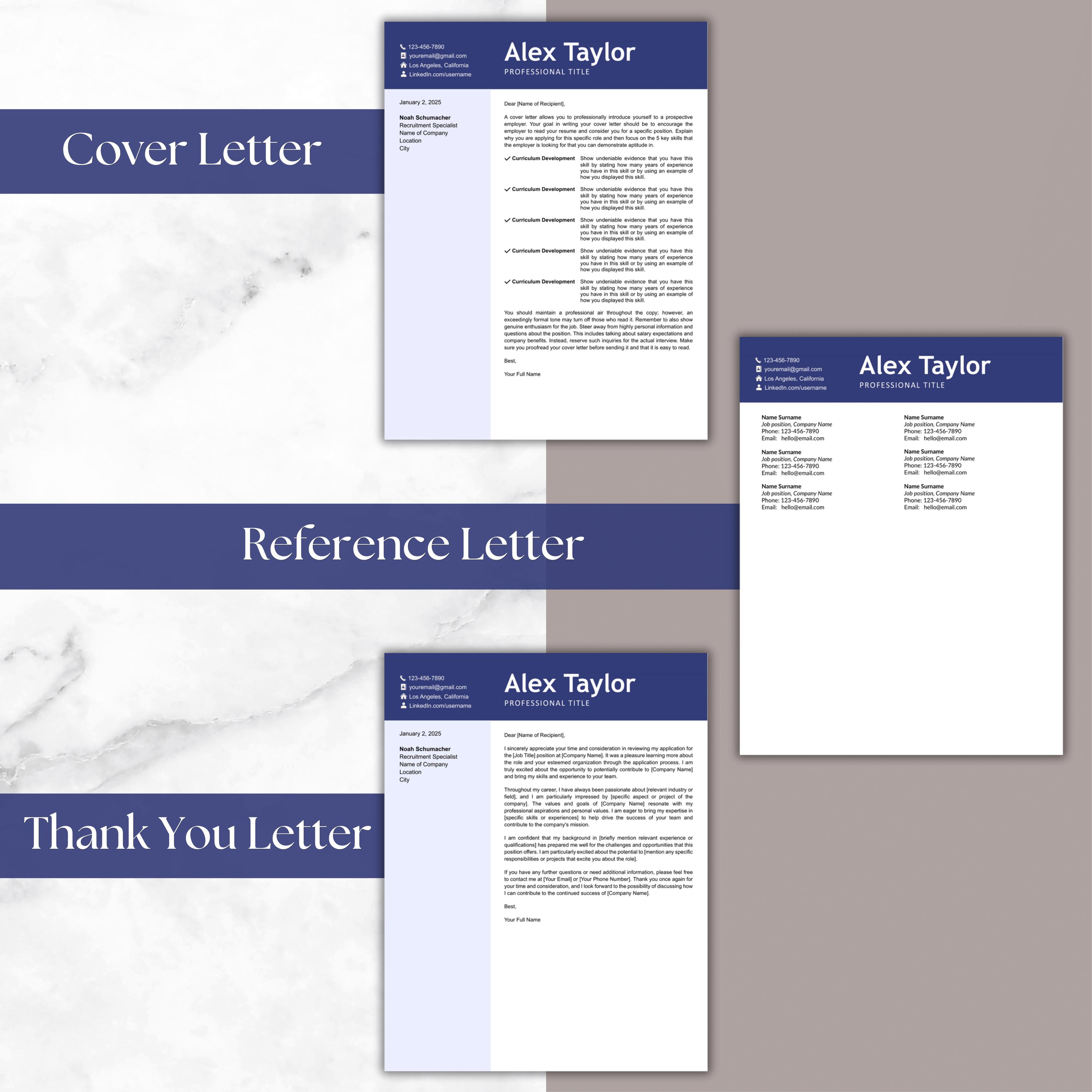 Resume & Cover Letter Bundle Template for Microsoft Word Google Docs ...