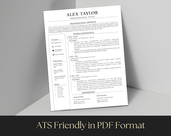 Resume Template Word & Apple Pages ATS Friendly CV Digital Download Editable Simple Professional Minimalistic Computer Science Engineering