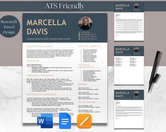 Student with No Experience Resume & Cover Letter Bundle Template with Photo Microsoft Word Google Docs Apple Pages ATS Friendly One Page CV
