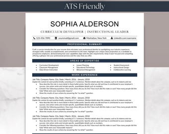 Resume & Cover Letter Bundle Template for Microsoft Word Google Docs Apple Mac Pages ATS Friendly Teacher One and Two Page Simple Modern CV