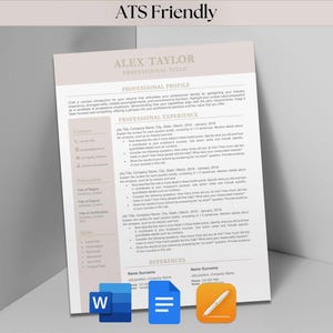 Resume Template Word, Google Docs, & Apple Pages Pretty Pink Girl Classic ATS Friendly CV Editable Customizable Minimalist Simple Document