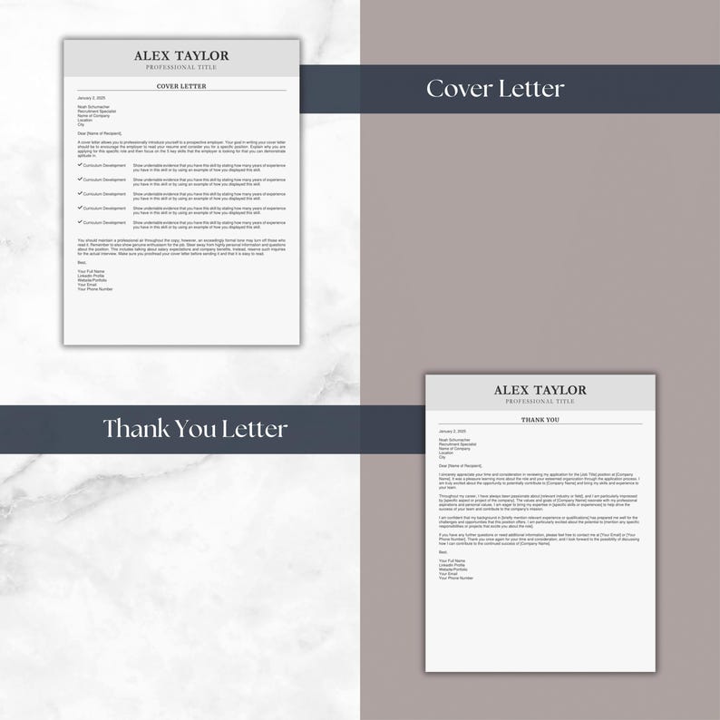Resume & Cover Letter Bundle Template Microsoft Word Google Docs Apple ...