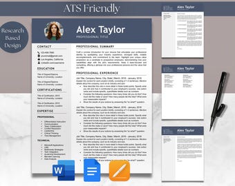 Resume & Cover Letter Bundle Template for Microsoft Word Google Docs Apple Mac Pages ATS Friendly Teacher One and Two Page Simple Modern CV