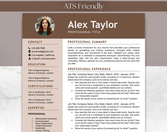 Resume & Cover Letter Bundle Template for Microsoft Word Google Docs Apple Mac Pages ATS Friendly Teacher One and Two Page Simple Modern CV