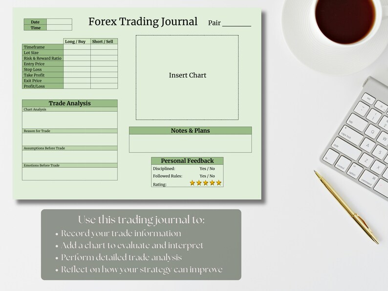 Forex Trading Journal Digital Printable Trading Log Template Instant ...