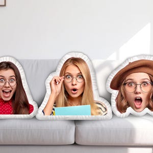 Custom Photo Face Pillow, DIY Photo Cushion, Humanoid Pillow, Head Pillow Doll, Lifesize Photo Pillow, Birthday Pillow,  Photo Shape Pillow