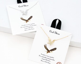Collier avec pendentif aigle plongé en or 18 carats - Collier minimaliste - Collier à breloques - Collier pour elle - Cadeau pour elle