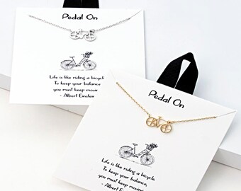 18K Gold-Dipped Bicycle Pendant Necklace - Minimalist Necklace - Charm Necklace - Necklace For Her - Gift For Her