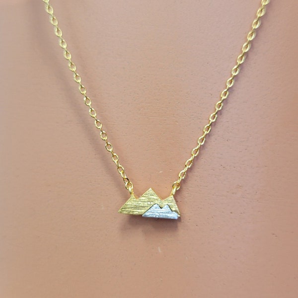 18K Gold-Dipped Dainty Mini Mountain Pendant Necklace - Minimalist Necklace - Charm Necklace - Necklace For Her - Gift For Her