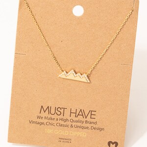 18K Gold-Dipped Studded Mountain Range Necklace Minimalist Necklace Charm Necklace Necklace For Her Gift For Her image 1