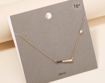 18K Gold Dipped Baseball Bat Pendant Necklace - Minimalist Necklace - Charm Necklace - Necklace For Her - Gift For Her