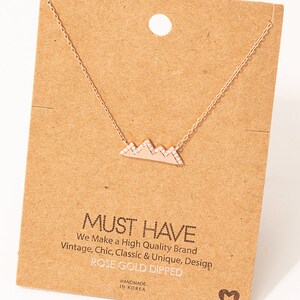 18K Gold-Dipped Studded Mountain Range Necklace Minimalist Necklace Charm Necklace Necklace For Her Gift For Her image 3