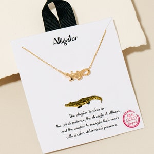 Striking 18k Gold Dipped Alligator Pendant Necklace - Handcrafted Wildlife Jewelry - Charm Necklace - Necklace for Her - Gift for Her