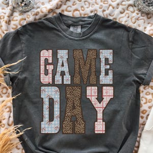 Game Day PNG, Varsity Patch Baseball Sublimation, Leopard Print Sports, Blue Gingham and Pink Heart Baseball Mama, Retro, Chenille Patch