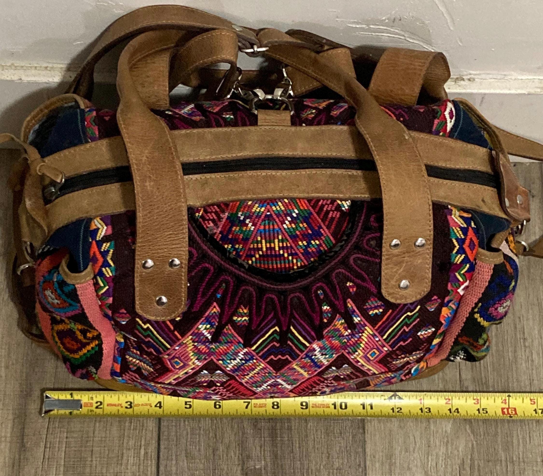 Day Bag/purse Embroidered Woven Backpack Multi-color W 