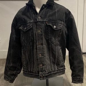 Vintage Levi's Type 3 Sherpa Black Denim Trucker Jacket Men's Size