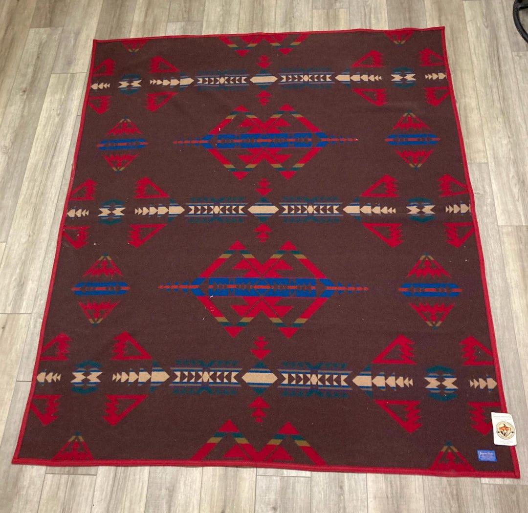 Vintage PENDLENTON INDIAN Beaver State Wool Blanket Full