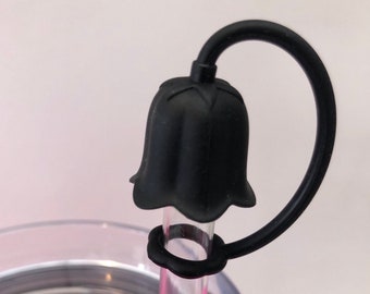Black Tulip Straw Cap Tumbler Accessory Flower Straw Topper 10mm Straw Tip Flower Black Straw Cover Top Graduation Party Favor Tulip Black