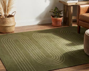 Tapis design en arc de cercle pour salon, tapis en arc moderne géométrique pour chambre à coucher, tapis antidérapant pour chambre de bébé, tapis moderne minimaliste, intérieur et extérieur, décoration de terrasse