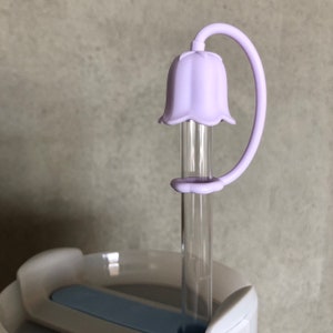 Purple Tulip Straw Topper Flower Straw Cover White Flower Straw Tip Bell Flower Clear 40 oz Straw Topper 30 oz Tumbler Travel Mug 20 oz Cup