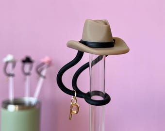 Cappello da cowboy in paglia, 10 mm, decorazione per tazza da cowgirl rosa western, accessorio per feste da rodeo, regalo personalizzato, tema equestre texano