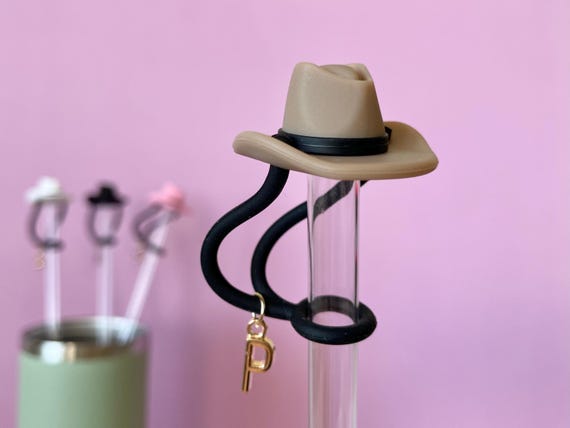 Cowboy Hat Straw Topper 10mm Cover Western Pink Cowgirl Cup Decoration Rodeo Party Accessory Drink Personalized Gift Texas Themed Equestrian