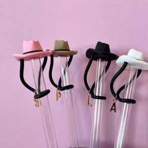 Cowboy Hat Straw Topper 10mm Cover Western Pink Cowgirl Cup Decoration Rodeo Party Accessory Drink Personalized Gift Texas Themed Equestrian image 4