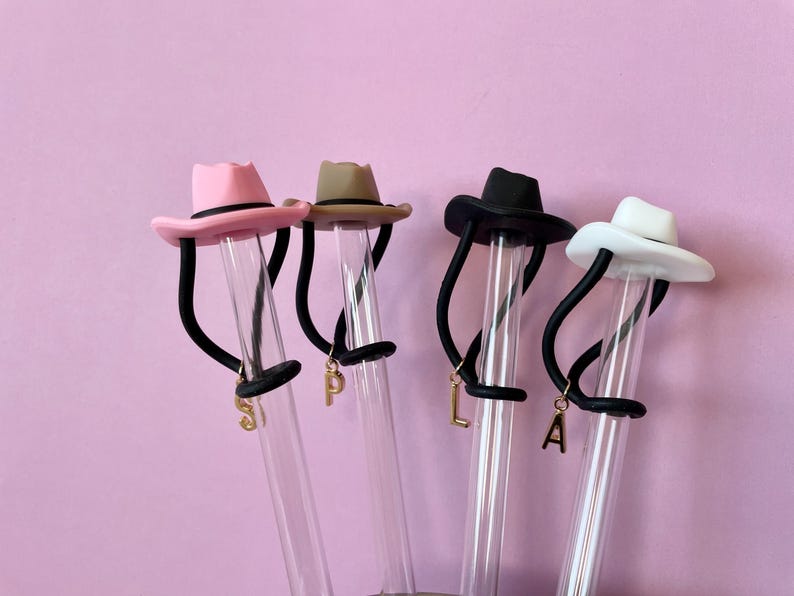 Cowboy Hat Straw Topper 10mm Cover Western Pink Cowgirl Cup Decoration Rodeo Party Accessory Drink Personalized Gift Texas Themed Equestrian image 4