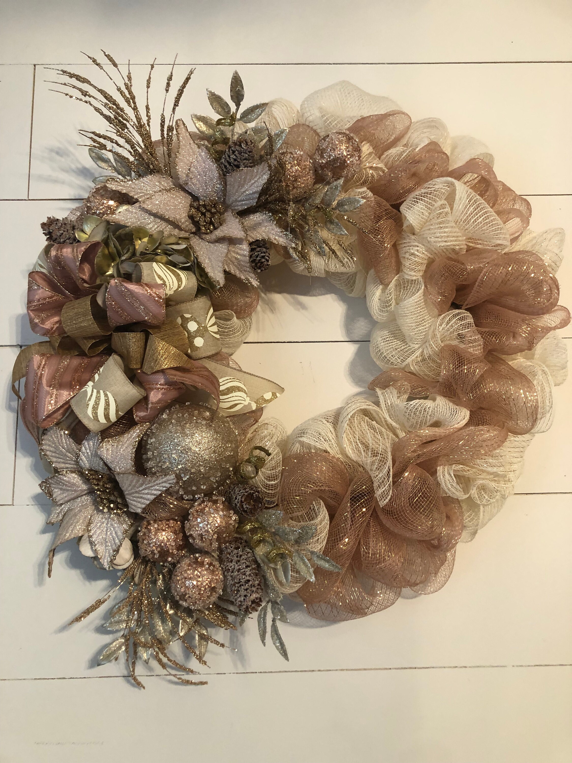 Champagne Christmas Wreath 