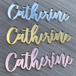 Name Place Cards, Personalised Guest Names, Wooden Place Cards, Laser cut Names, Wedding Events, Acrylic, Wedding, Cake , Cake Name, Gold